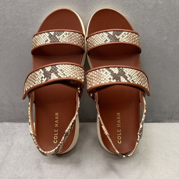 Cole Haan ZeroGrand Meritt Womens Size 8 (B) Sandals Sand Dollar Snake Print NEW - Picture 6 of 9
